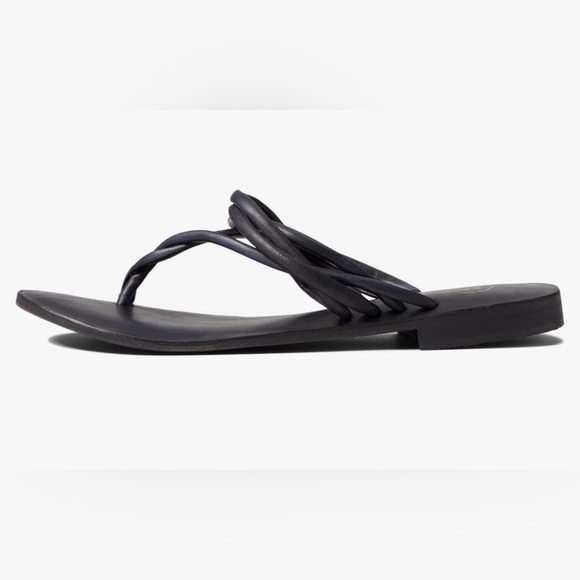 Free People Womens Kayla Black Leather Slip-On Slide Sandals Size 36 or 6US NEW - Picture 4 of 7